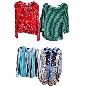 Women's Small 4 6 Tops Shirts Blouses Wholesale Bulk Lot of 4 S